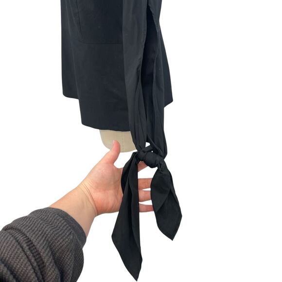 Universal‎ Standard for J Crew Crisp Tie Sleeve Top in Black Size Small - Picture 6 of 10